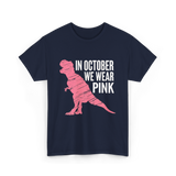 In October We Wear Pink Dinosaur T-Shirt - Navy