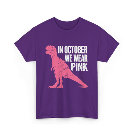 In October We Wear Pink Dinosaur T-Shirt - Purple