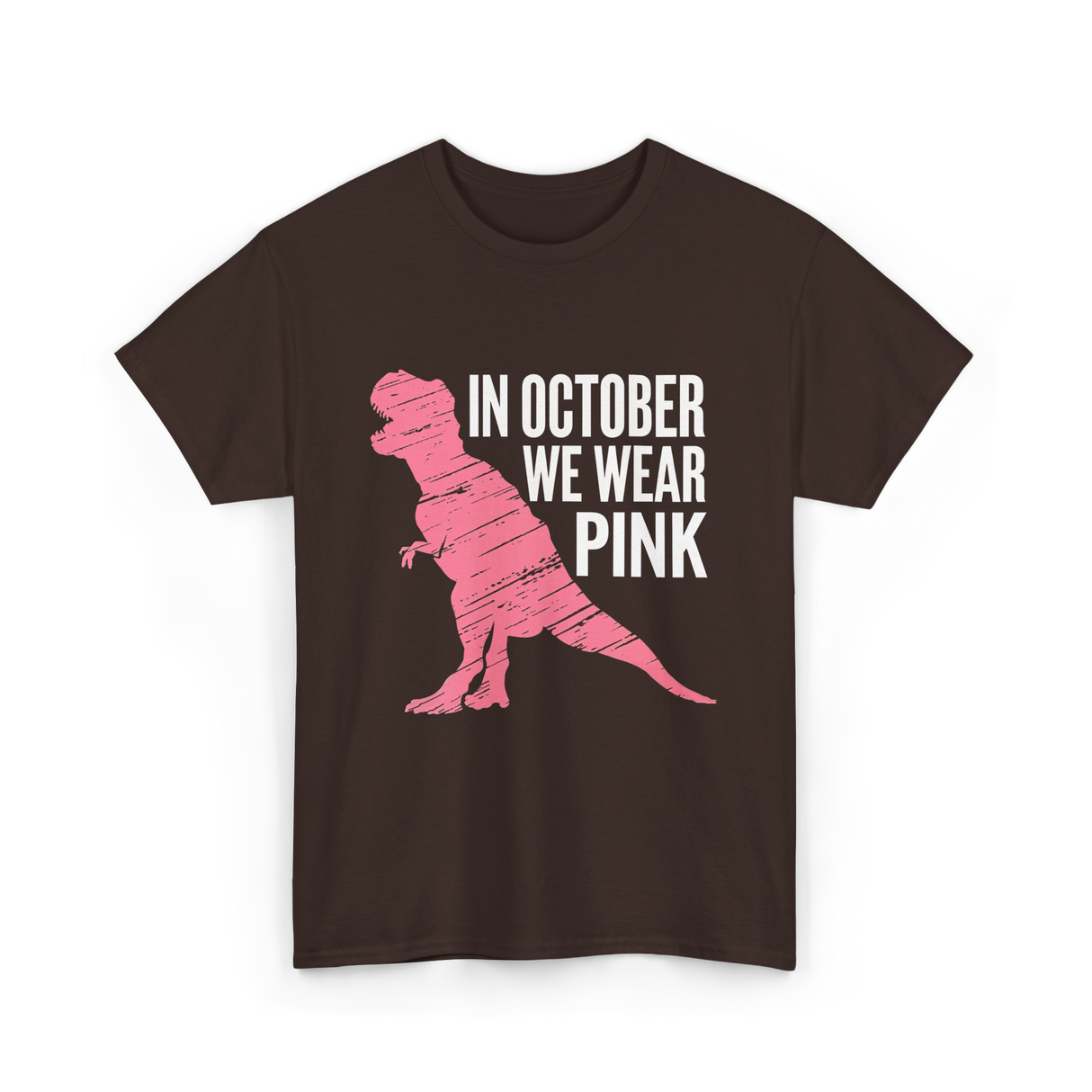 In October We Wear Pink Dinosaur T-Shirt - Dark Chocolate