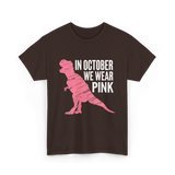 In October We Wear Pink Dinosaur T-Shirt - Dark Chocolate