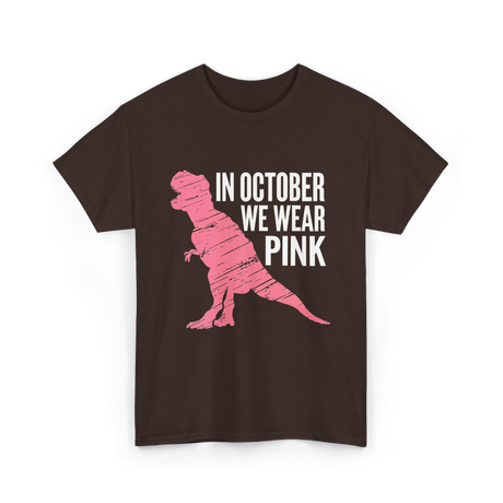 In October We Wear Pink Dinosaur T-Shirt - Dark Chocolate