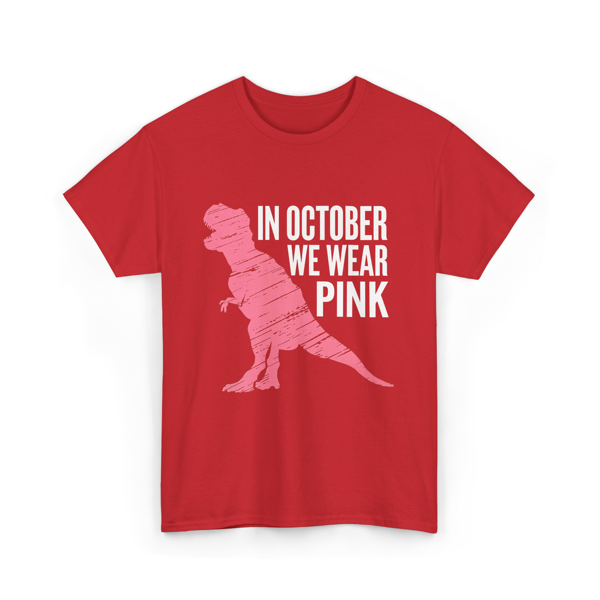 In October We Wear Pink Dinosaur T-Shirt - Red