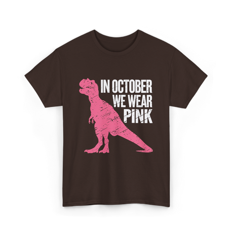 In October We Wear Pink Dinosaur T-Shirt - Dark Chocolate