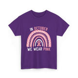 In October We Wear Pink Support T-Shirt - Purple