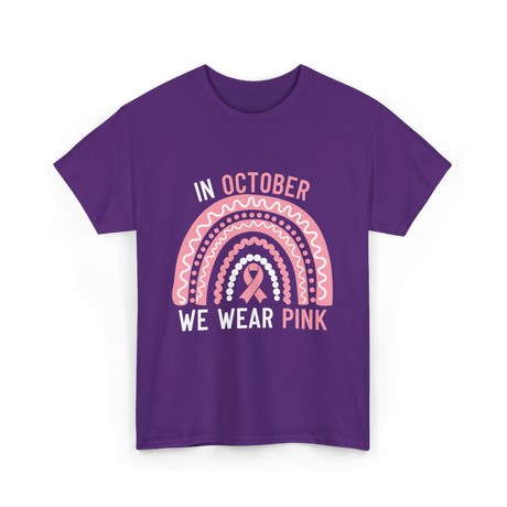 In October We Wear Pink Support T-Shirt - Purple