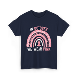 In October We Wear Pink Support T-Shirt - Navy