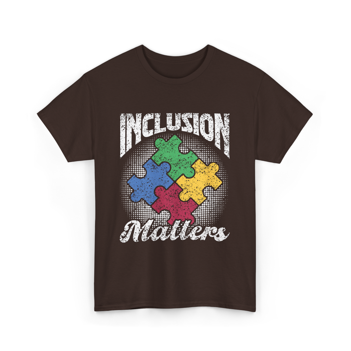 Inclusion Matters Autism Support T-Shirt - Dark Chocolate