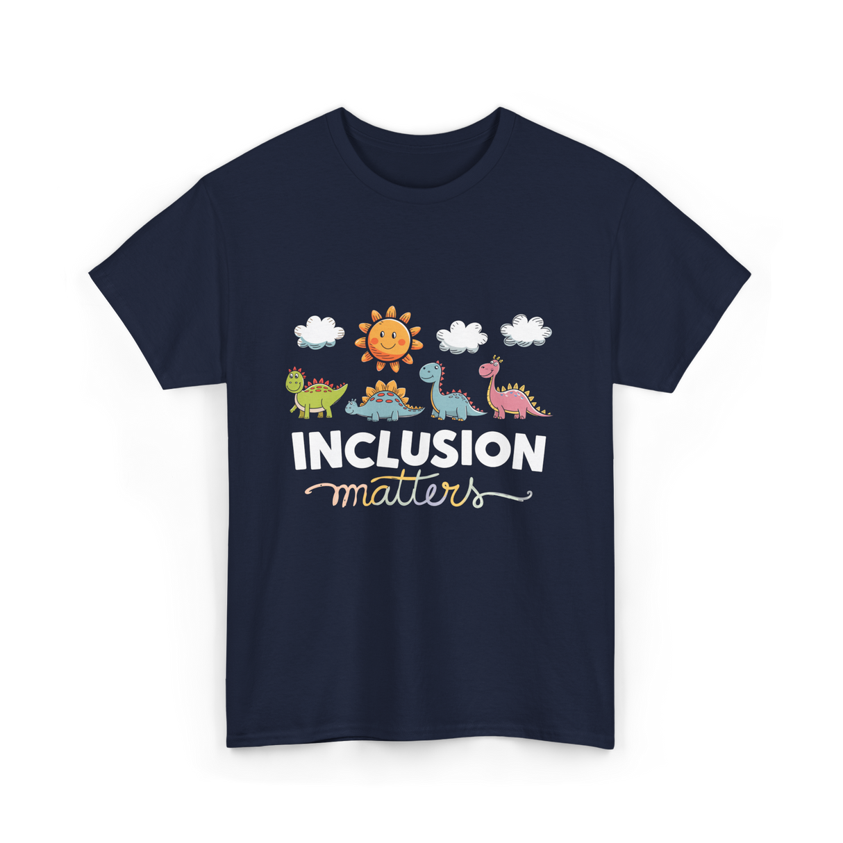 Inclusion Matters Dinosaurs Education T-Shirt - Navy