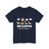 Inclusion Matters Dinosaurs Education T-Shirt - Navy