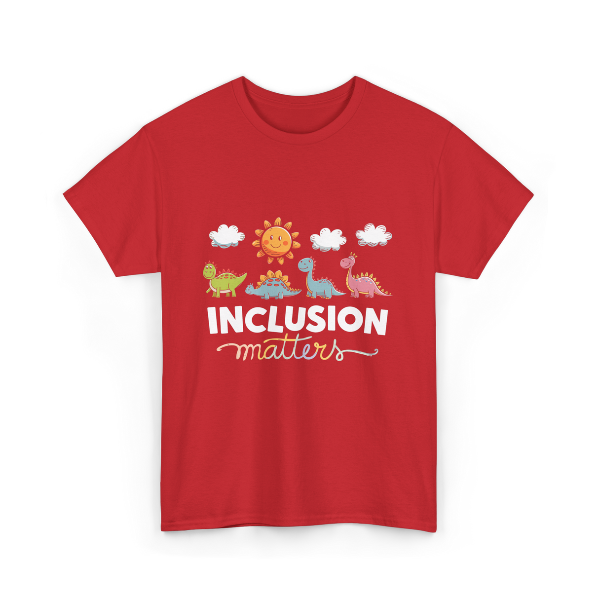 Inclusion Matters Dinosaurs Education T-Shirt - Red