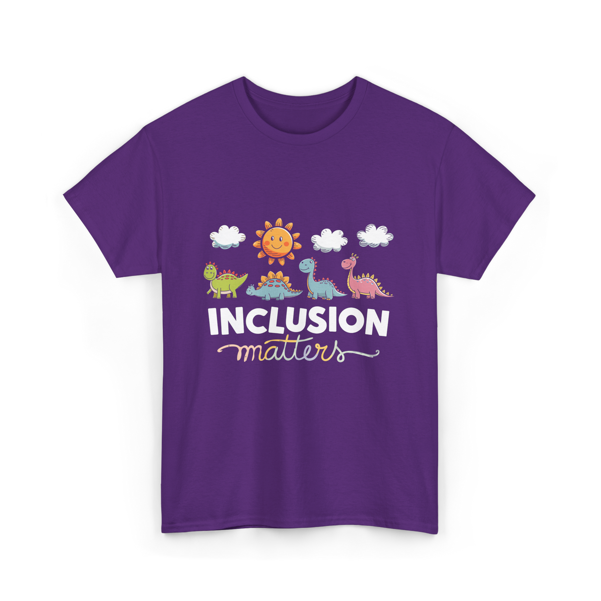 Inclusion Matters Dinosaurs Education T-Shirt - Purple