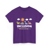 Inclusion Matters Dinosaurs Education T-Shirt - Purple