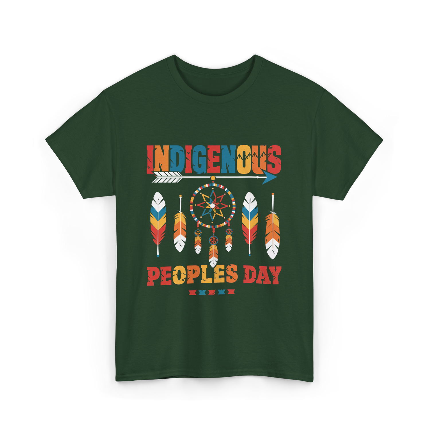 Indigenous Peoples Day Culture Heritage T-Shirt - Forest Green