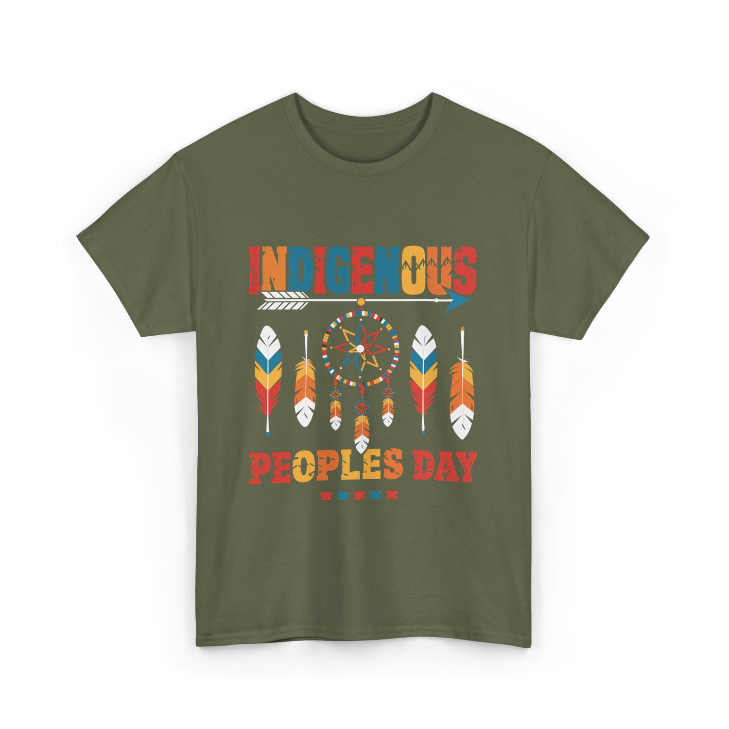 Indigenous Peoples Day Culture Heritage T-Shirt - Military Green
