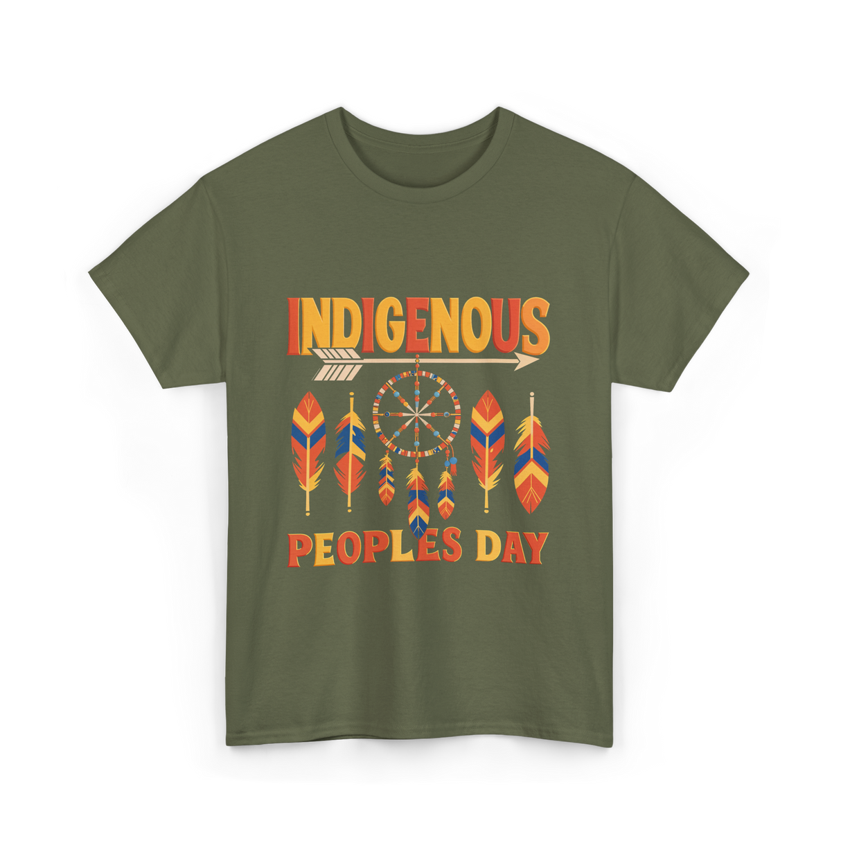 Indigenous Peoples Day Indigenous T-Shirt - Military Green