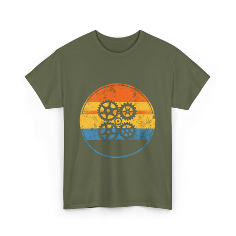 Industrial Gears Mechanical Engineer T-Shirt - Military Green