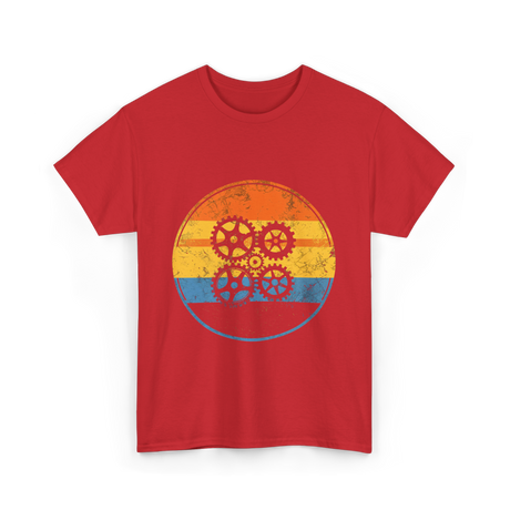 Industrial Gears Mechanical Engineer T-Shirt - Red