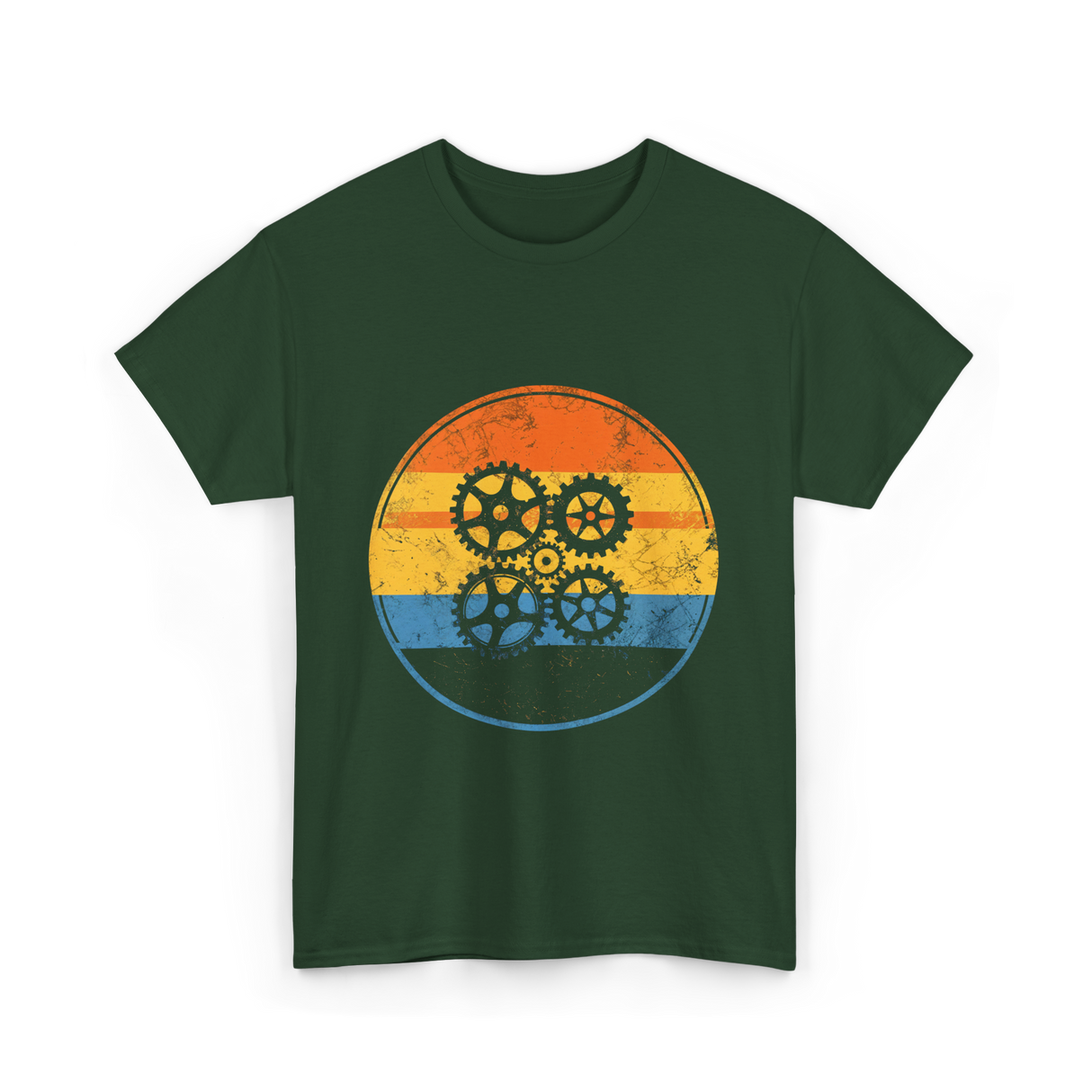 Industrial Gears Mechanical Engineer T-Shirt - Forest Green