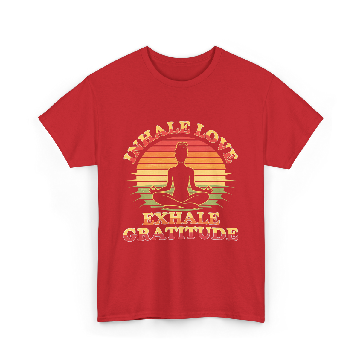 Inhale Love Exhale Gratitude Mindfulness T-Shirt - Red