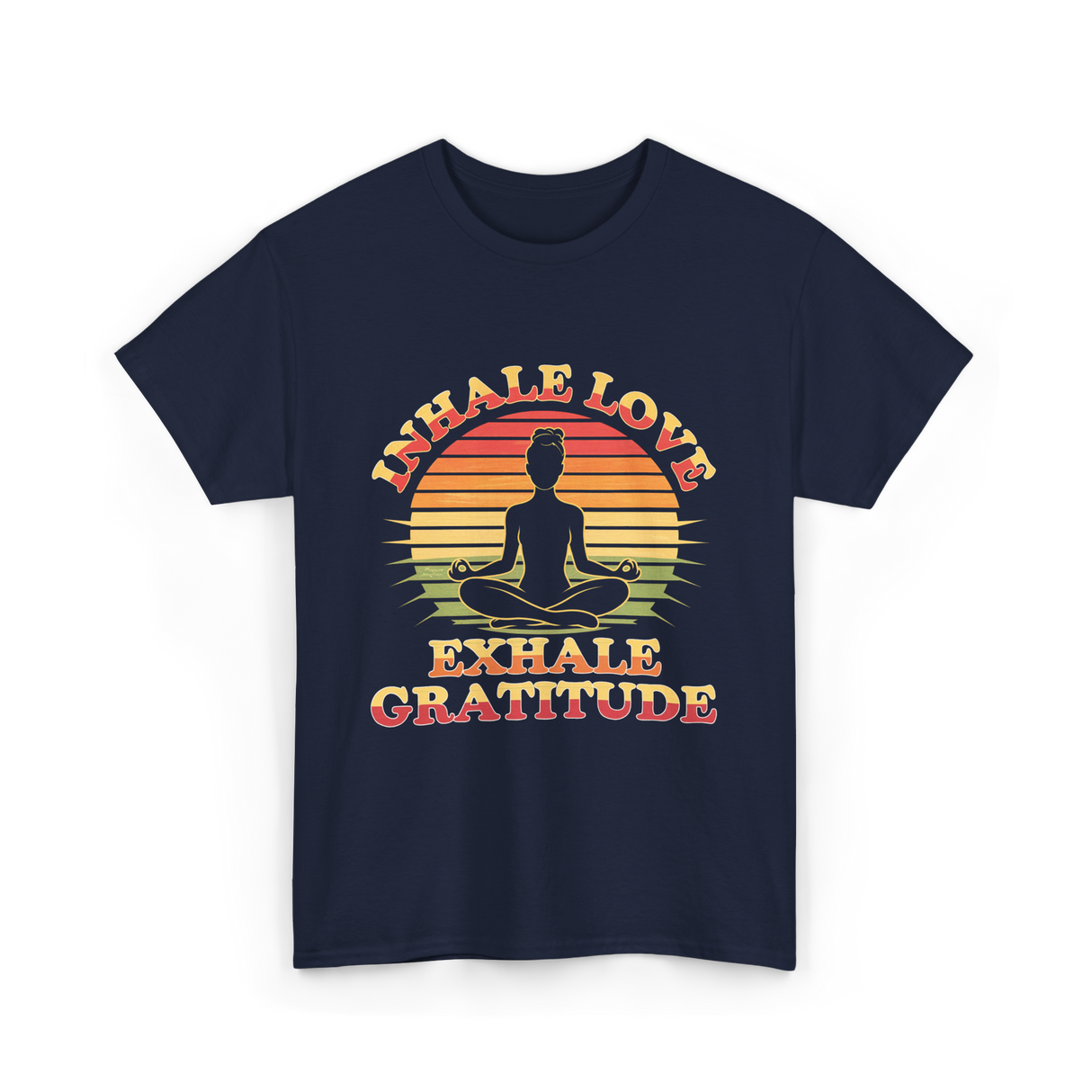 Inhale Love Exhale Gratitude Mindfulness T-Shirt - Navy