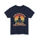 Inhale Love Exhale Gratitude Mindfulness T-Shirt - Navy