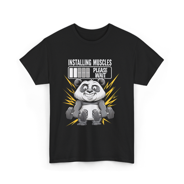 Installing Muscles Panda Fitness T-Shirt - Black