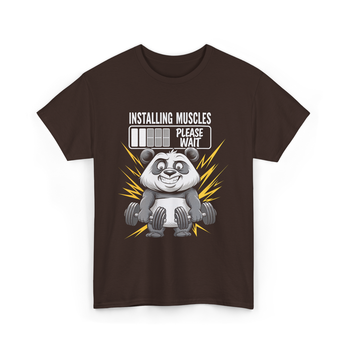 Installing Muscles Panda Fitness T-Shirt - Dark Chocolate