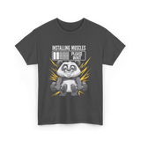 Installing Muscles Panda Fitness T-Shirt - Dark Heather