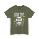 Installing Muscles Panda Fitness T-Shirt - Military Green