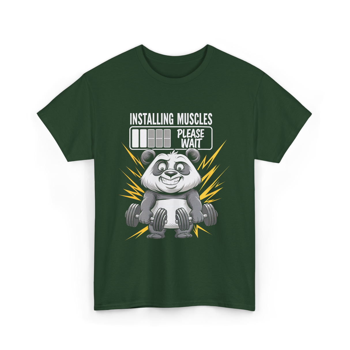 Installing Muscles Panda Fitness T-Shirt - Forest Green