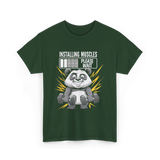 Installing Muscles Panda Fitness T-Shirt - Forest Green