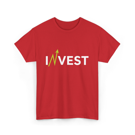 Invest Growth Investing Finance T-Shirt - Red