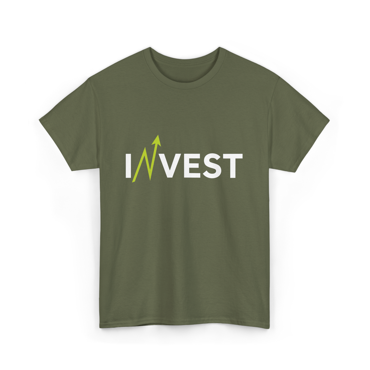 Invest Growth Investing Finance T-Shirt - Military Green