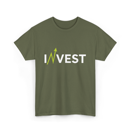 Invest Growth Investing Finance T-Shirt - Military Green