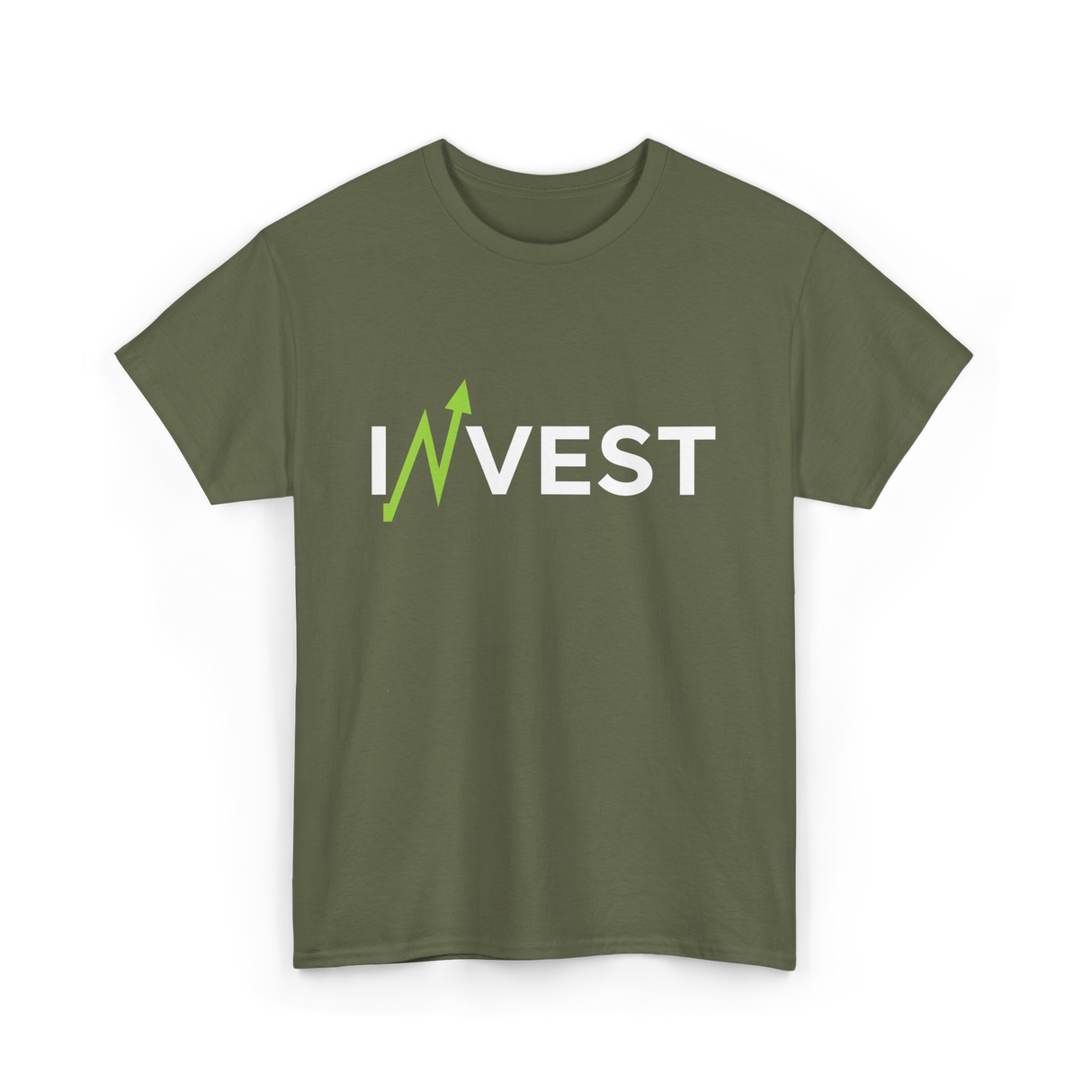 Invest Stock Market Finance Trading T-Shirt - Military Green