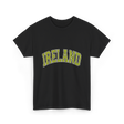 Ireland Arched Green Text T-Shirt - Black