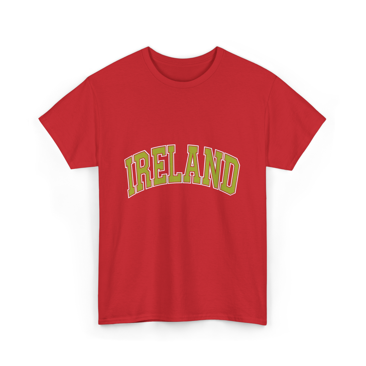 Ireland Arched Green Text T-Shirt - Red