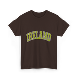 Ireland Arched Green Text T-Shirt - Dark Chocolate