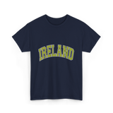 Ireland Arched Green Text T-Shirt - Navy