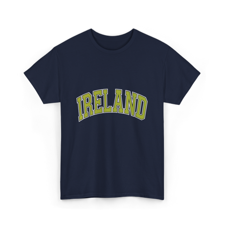 Ireland Arched Green Text T-Shirt - Navy