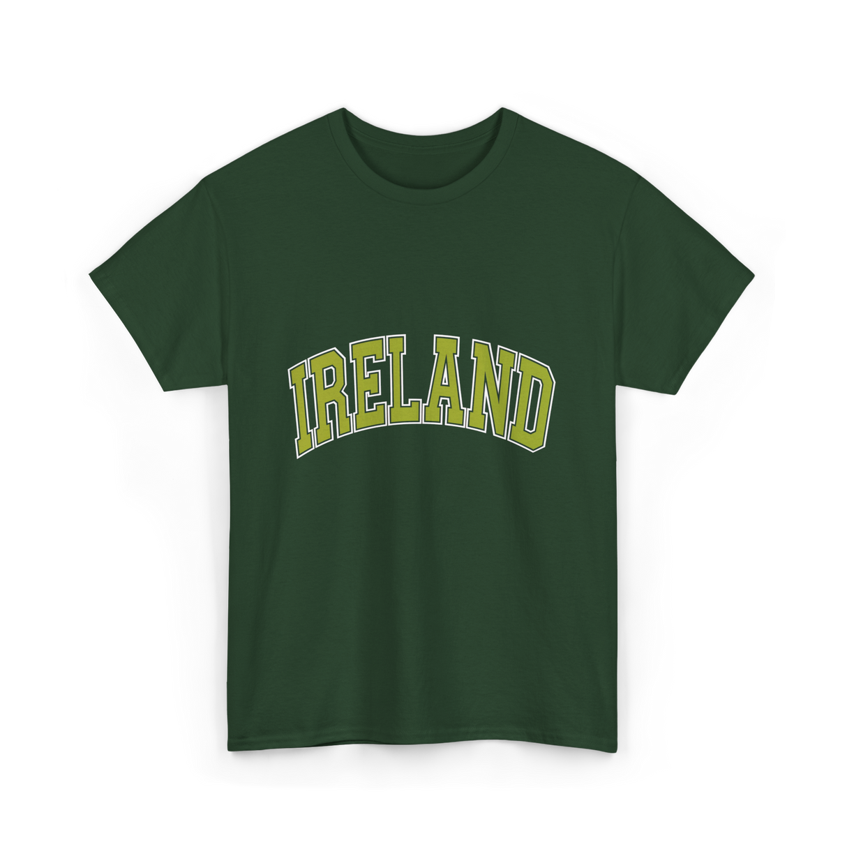 Ireland Arched Green Text T-Shirt - Forest Green