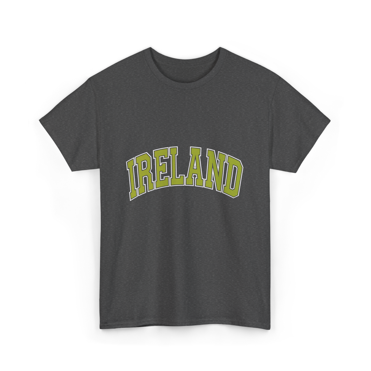 Ireland Arched Green Text T-Shirt - Dark Heather