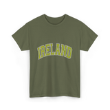 Ireland Arched Green Text T-Shirt - Military Green