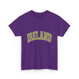 Ireland Arched Green Text T-Shirt - Purple