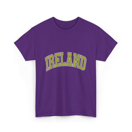 Ireland Arched Green Text T-Shirt - Purple