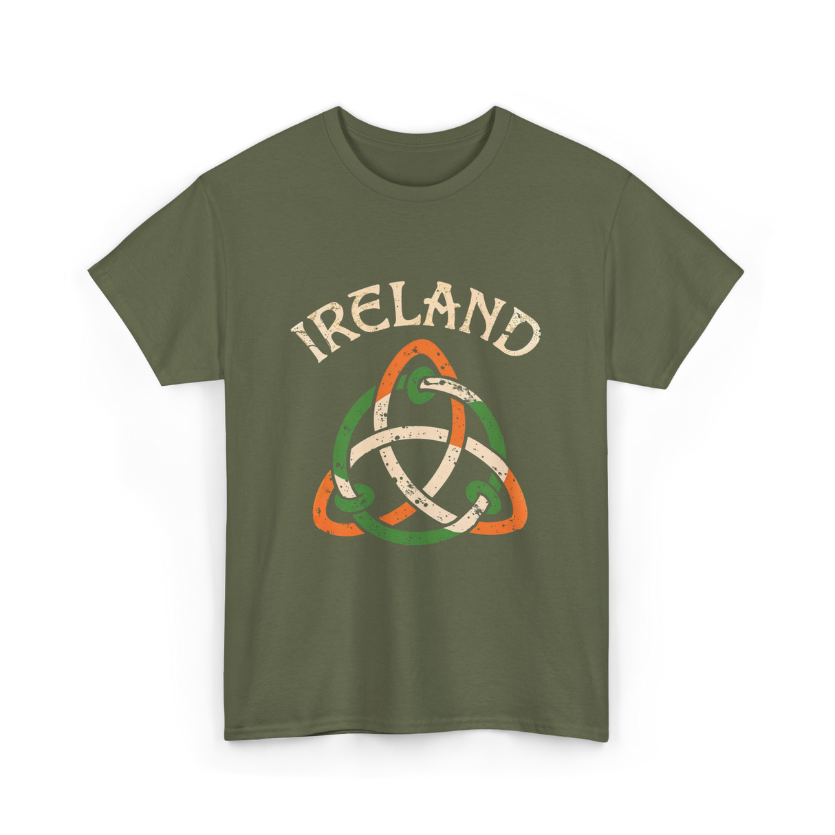 Ireland Celtic Knot Symbol T-Shirt - Military Green