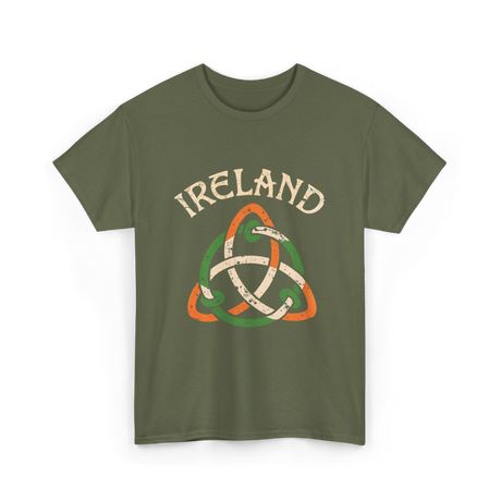 Ireland Celtic Knot Symbol T-Shirt - Military Green