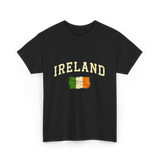 Ireland Flag Retro Ireland T-Shirt - Black