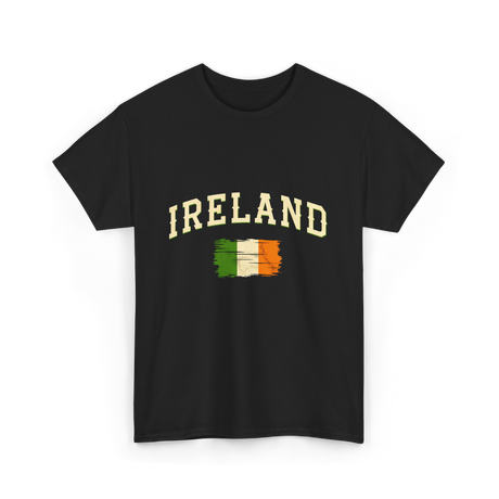 Ireland Flag Retro Ireland T-Shirt - Black