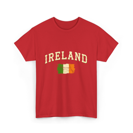 Ireland Flag Retro Ireland T-Shirt - Red